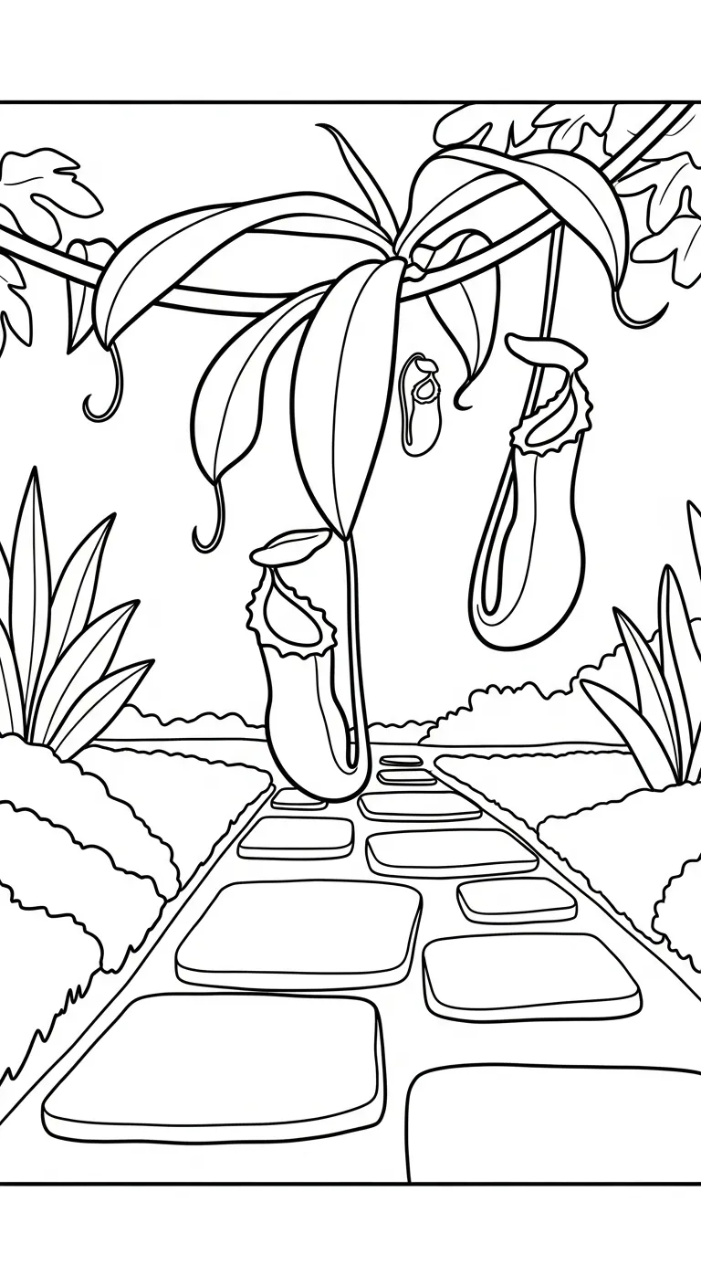 coloriage Nepenthes pour enfant de 2 ans