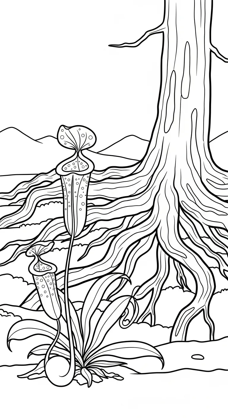 coloriage Nepenthes pour enfants à imprimer 1