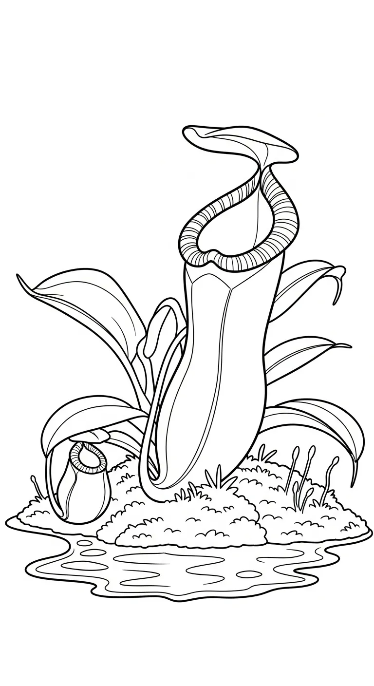 coloriage Nepenthes et decoupage
