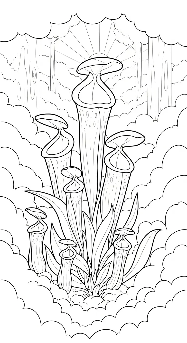 coloriage Nepenthes pour bebe a imprimer 1