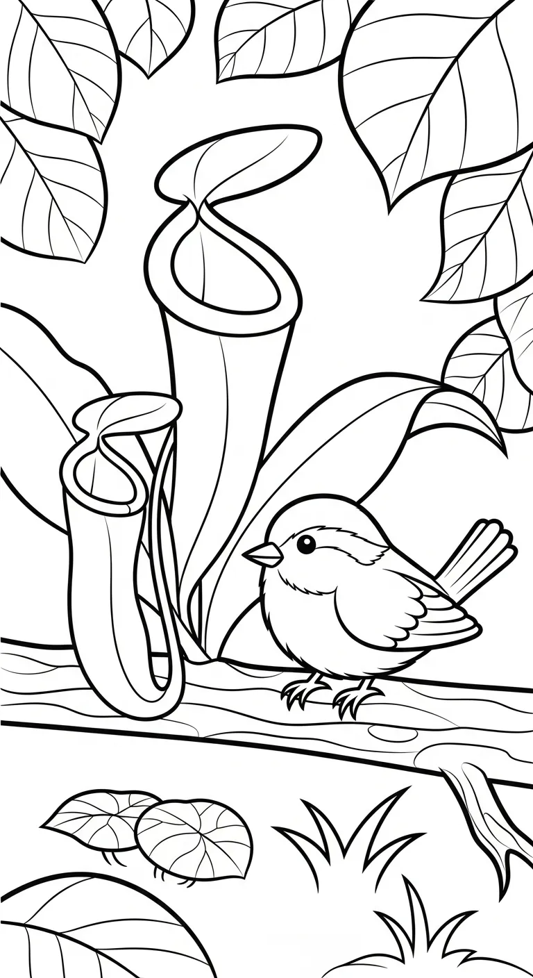 coloriage Nepenthes à imprimer pour enfant de 3 ans 1