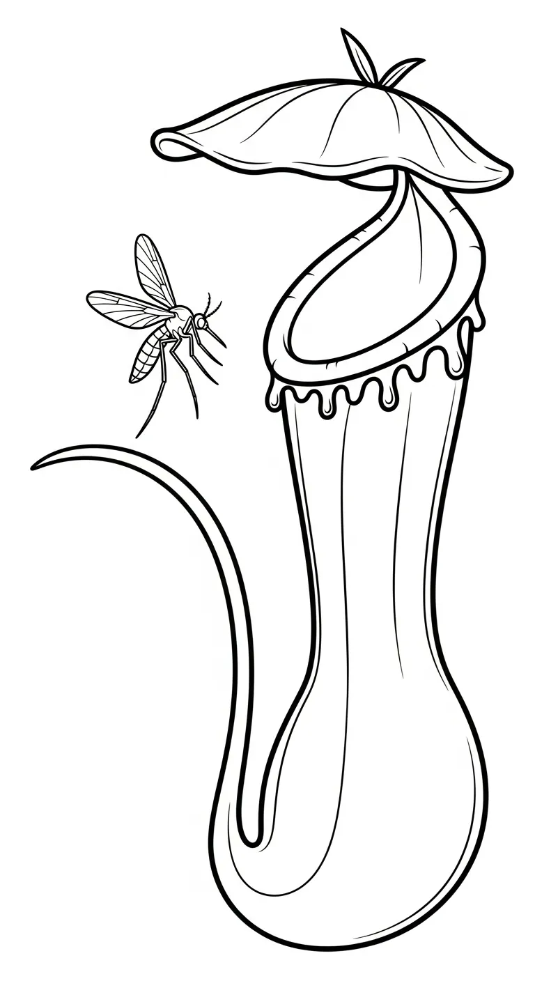 coloriage Nepenthes pour enfant à imprimer