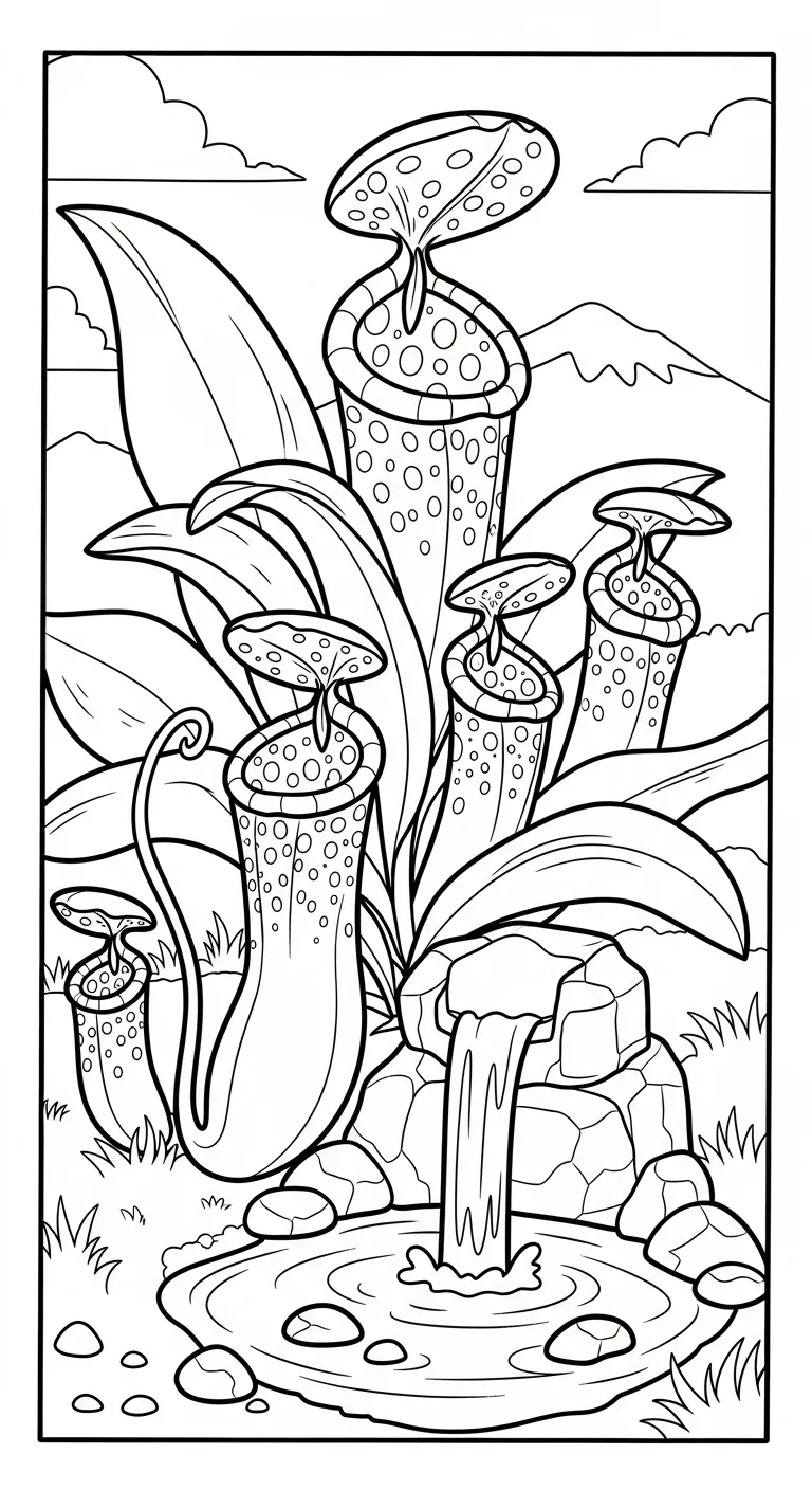imprimer coloriage Nepenthes 1