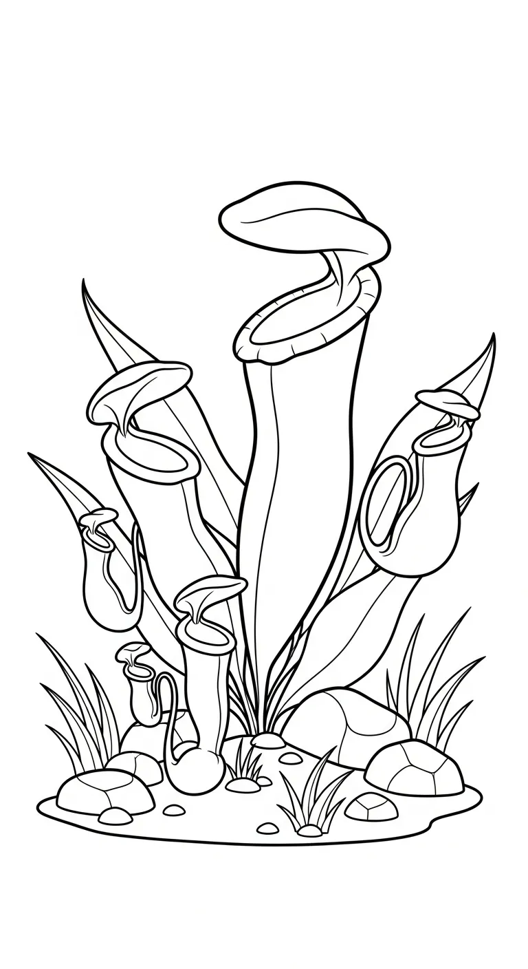 coloriage Nepenthes à imprimer pour enfant de 2 ans 1