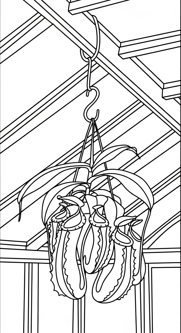 coloriage Nepenthes et decoupage 1