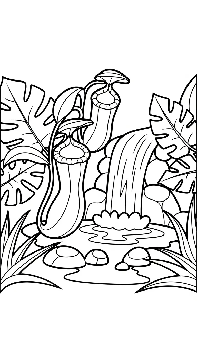coloriage Nepenthes et decoupage 2