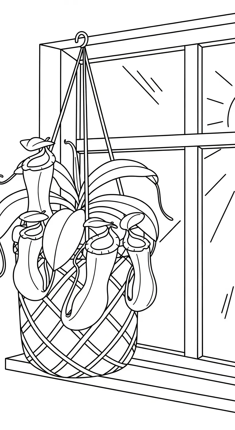 coloriage Nepenthes pour enfant de à imprimer