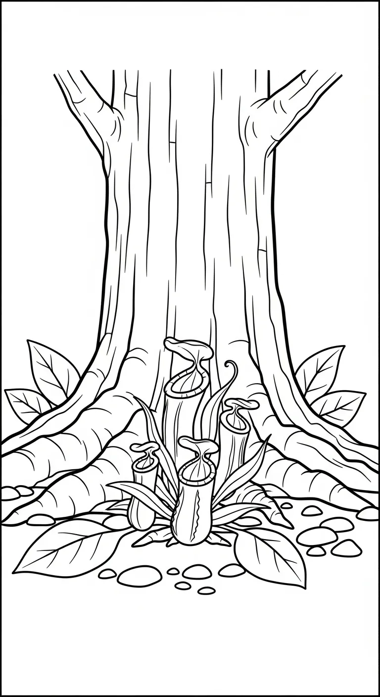 coloriage Nepenthes d'enfant a imprimer