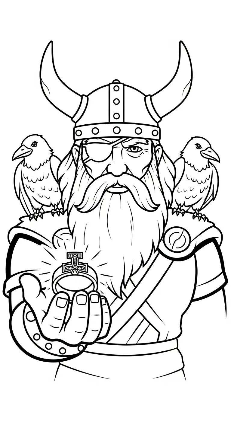 coloriage Odin et découpage à imprimer