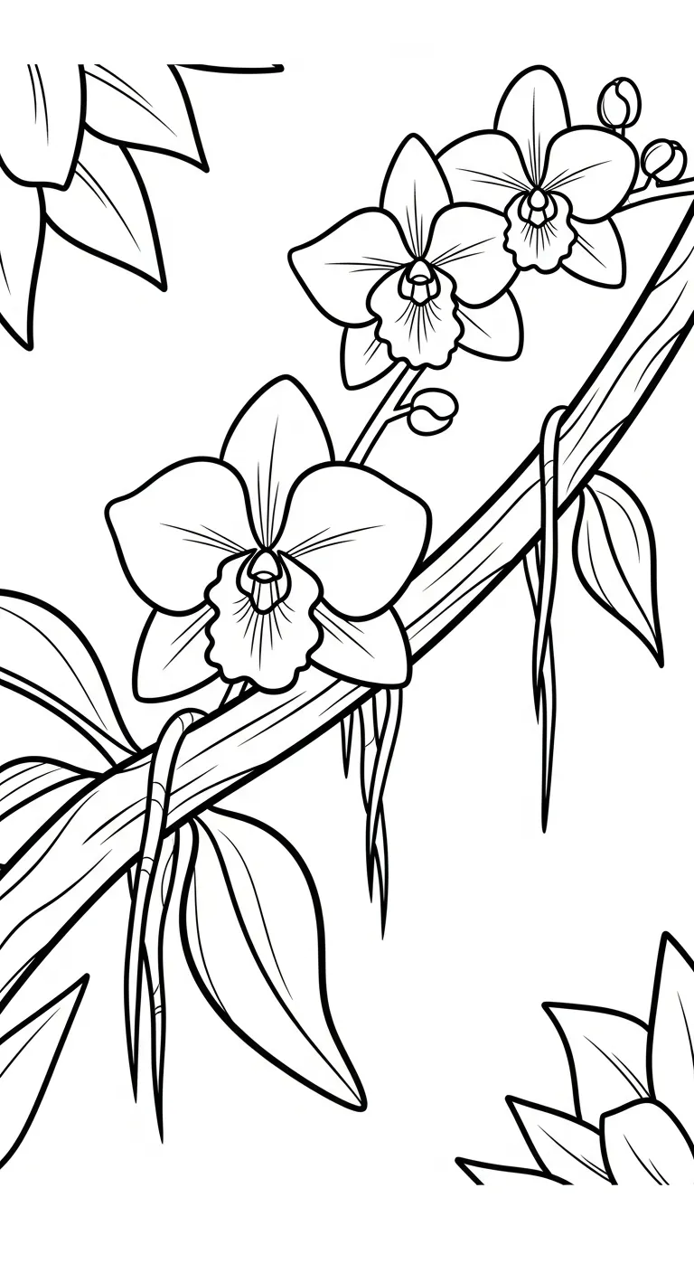 coloriage Orchidée pour enfants à télécharger