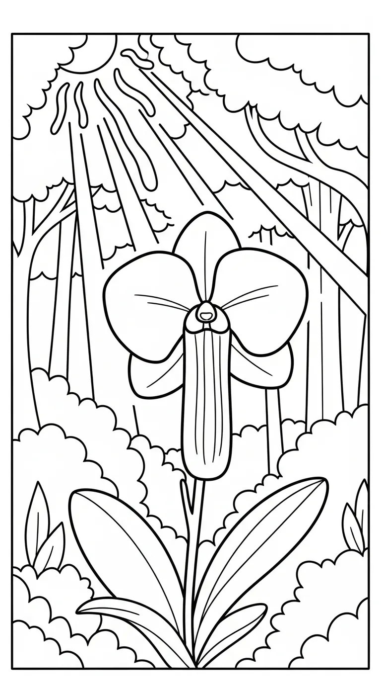 coloriage Orchidée à imprimer pdf gratuit