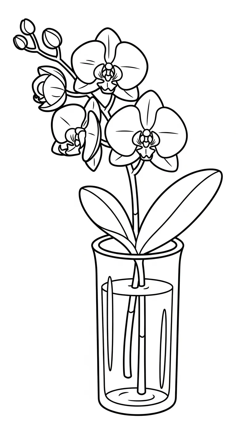 coloriage Orchidée a telecharger