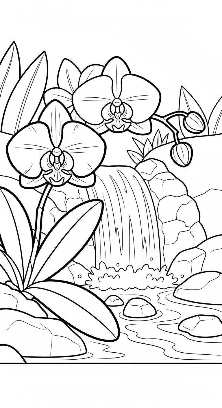 coloriage Orchidée gratuit a imprimer
