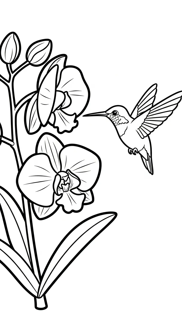 coloriage Orchidée pour enfant de à imprimer
