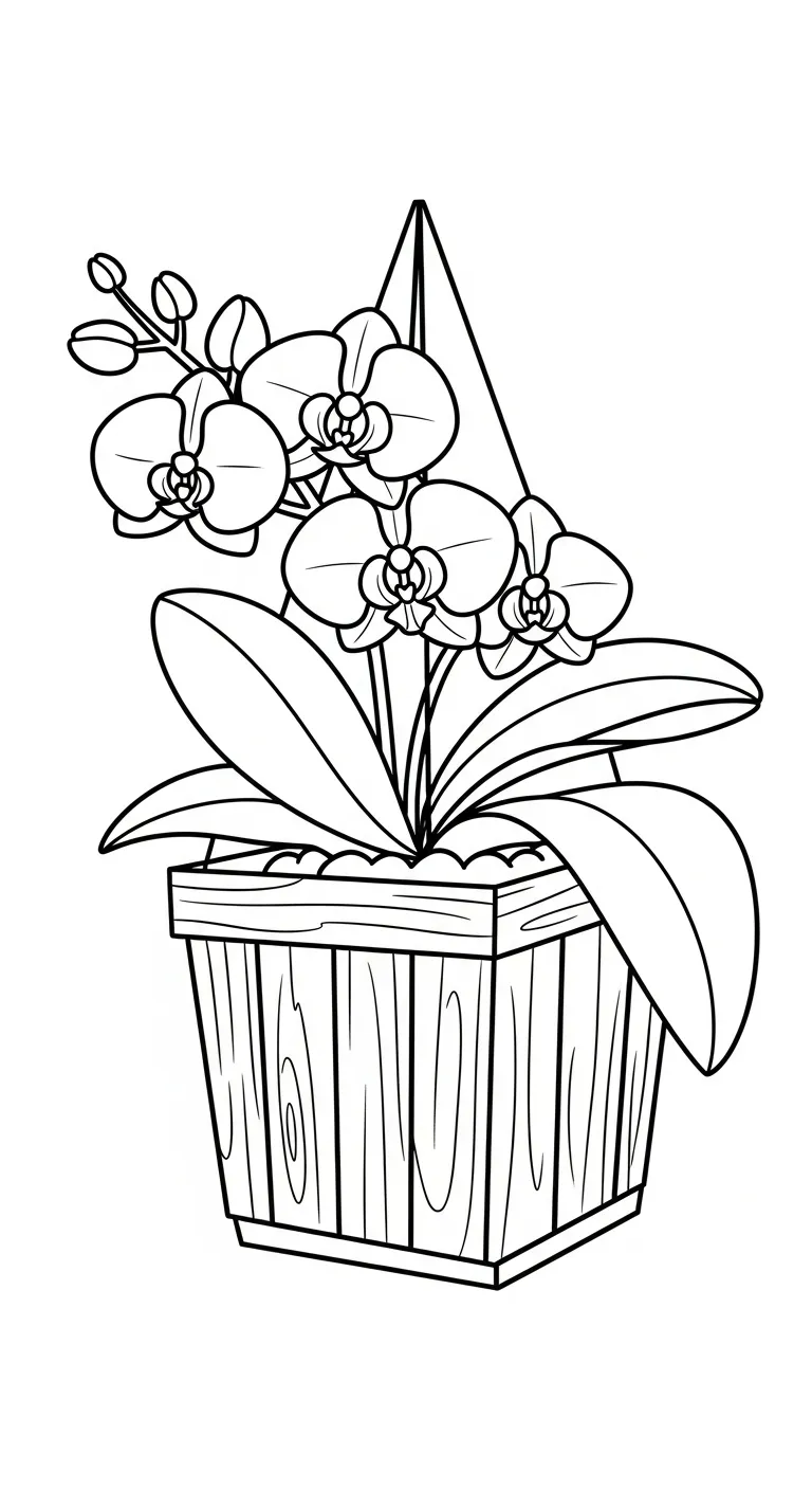 coloriage Orchidée pour enfant de 8 ans 2