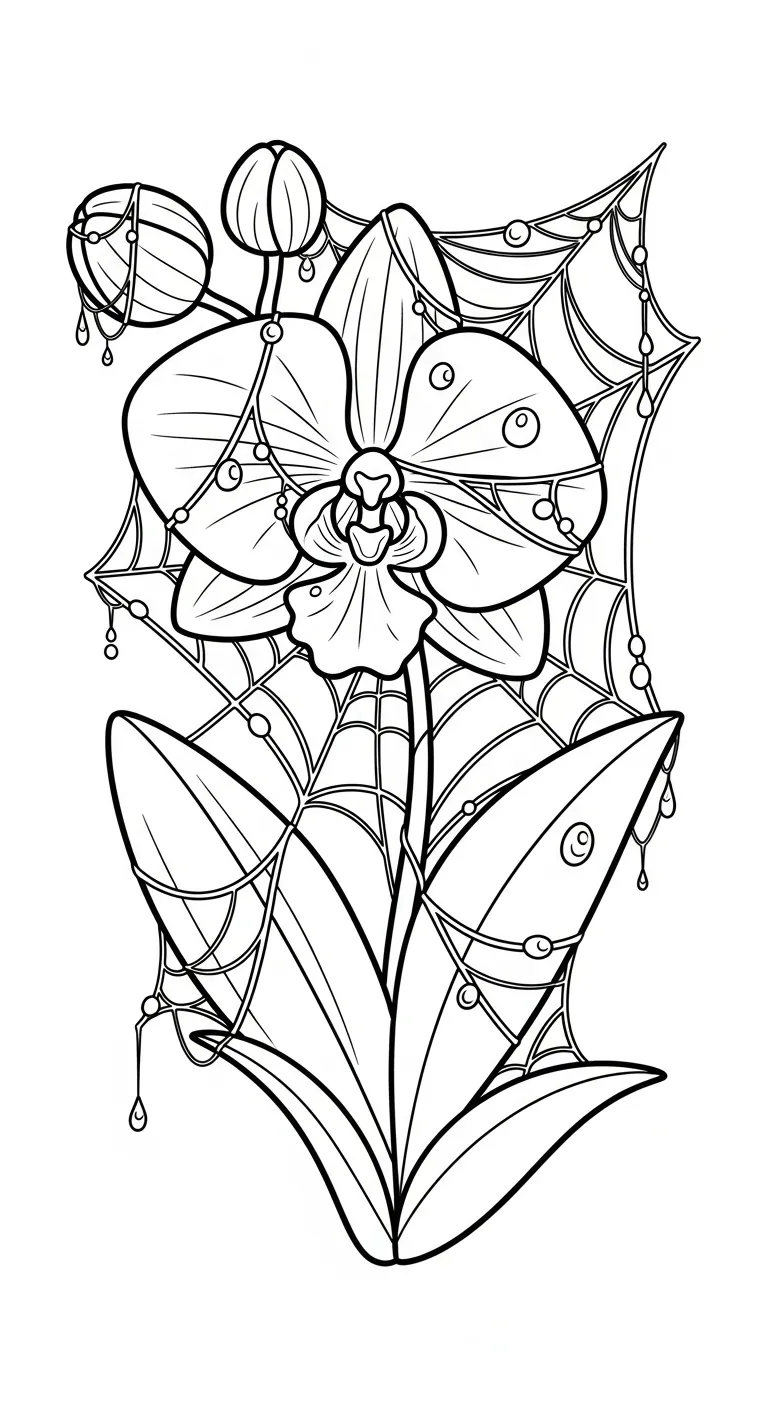 coloriage Orchidée à imprimer pour enfant de 10 ans