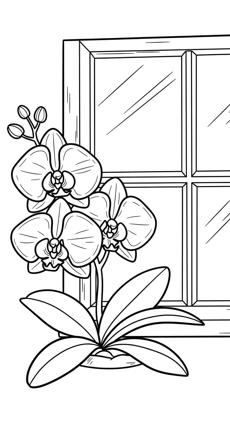 imprimer coloriage Orchidée pour enfant 1