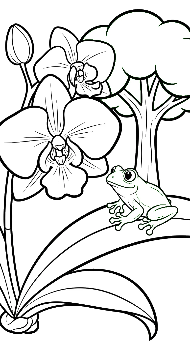imprimer coloriage Orchidée pour enfant