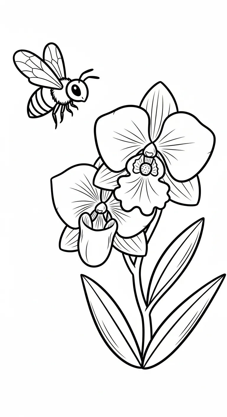 coloriage Orchidée et decoupage