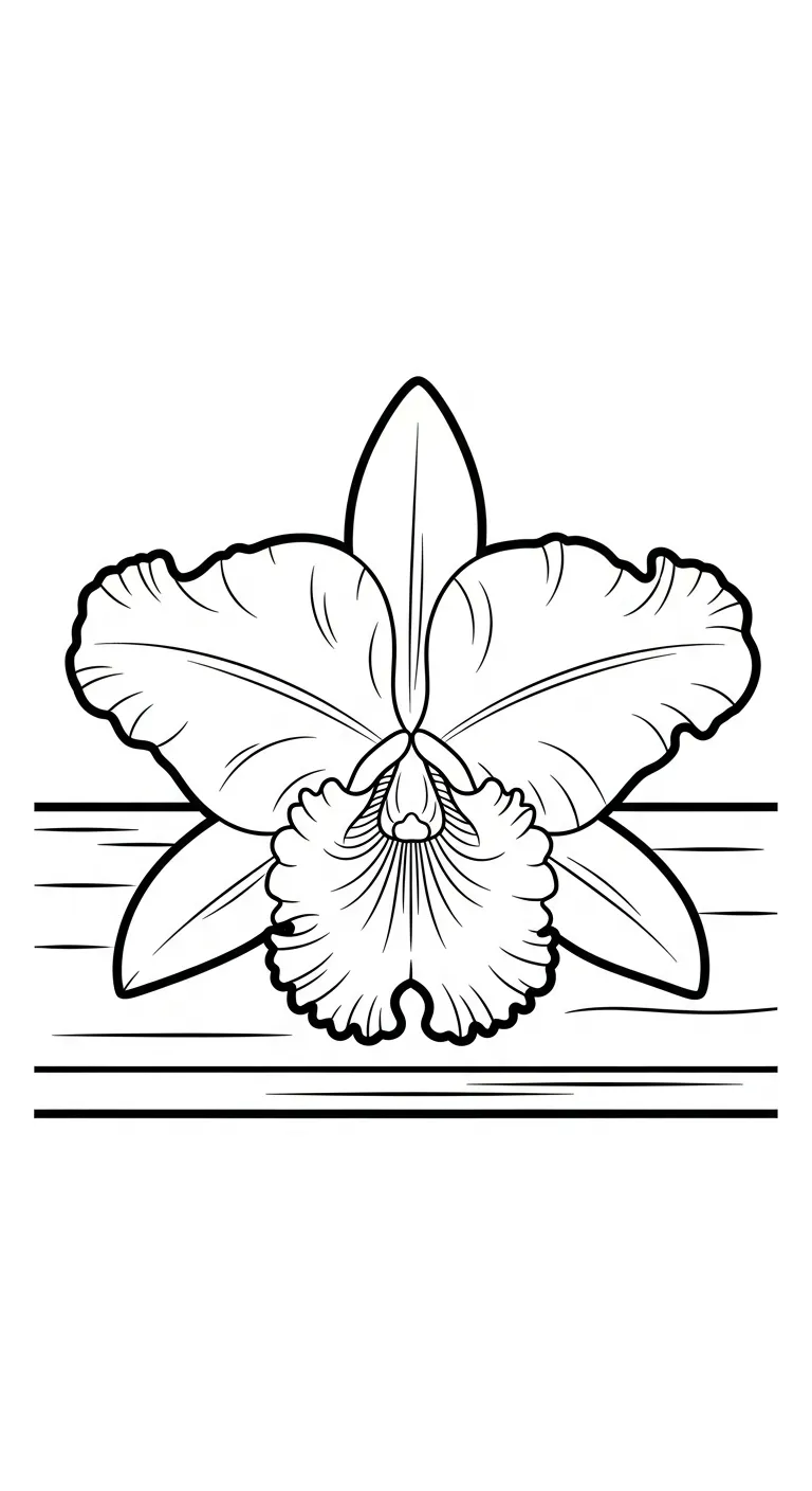 coloriage Orchidée de pour enfants 1