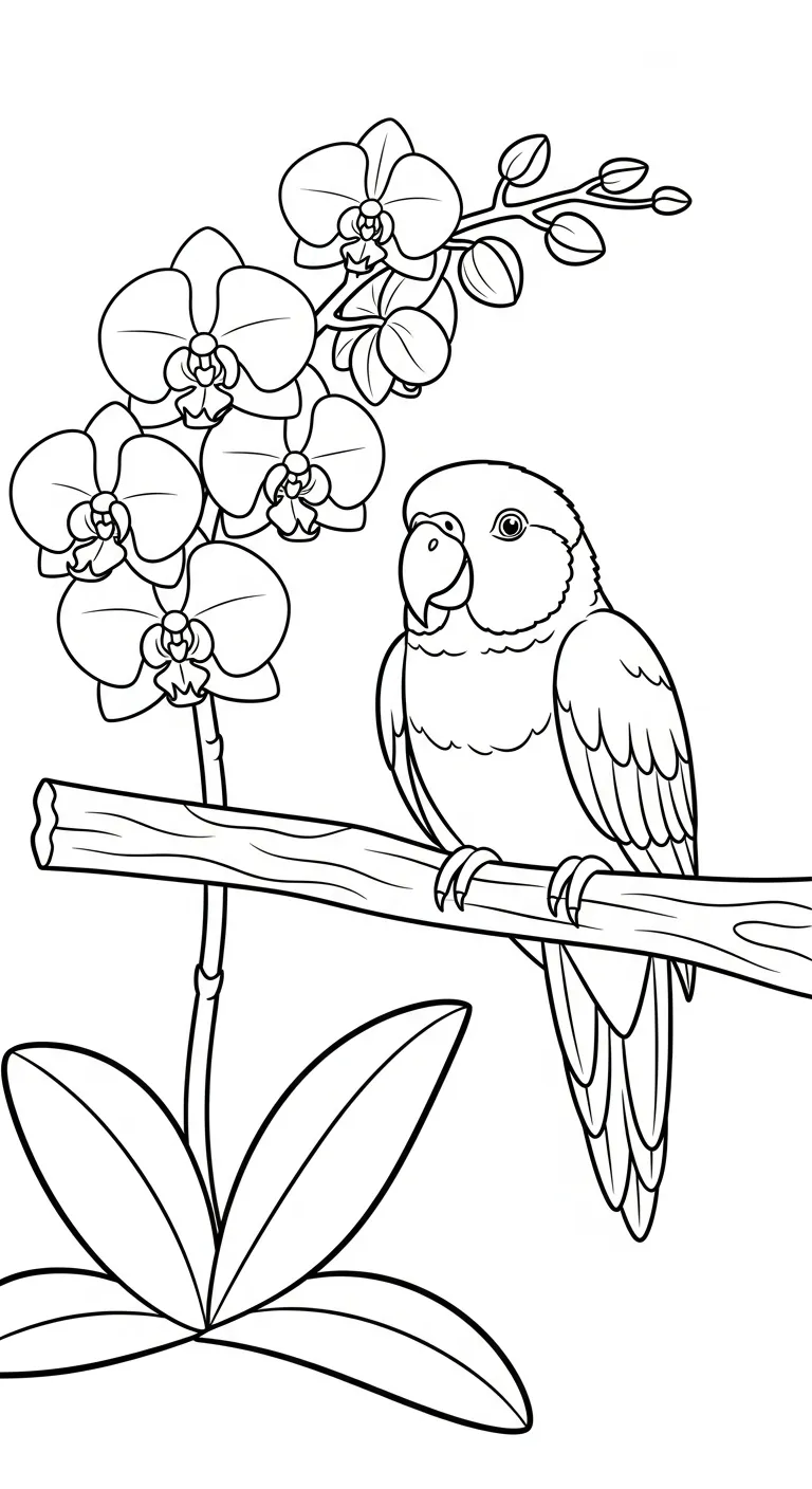 coloriage Orchidée pour primaire