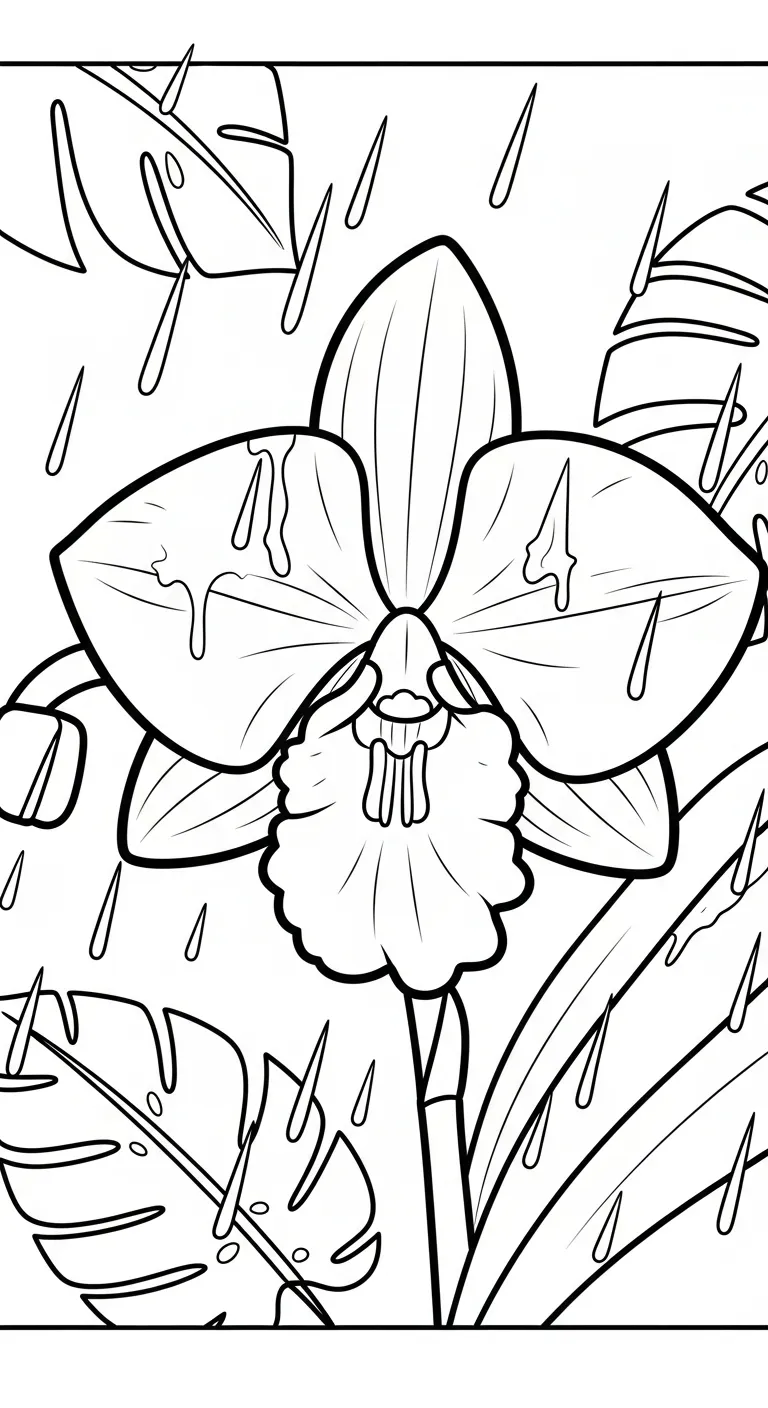 coloriage Orchidée pour enfants