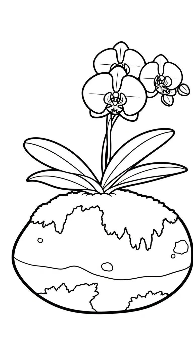 coloriage Orchidée et dessin a imprimer