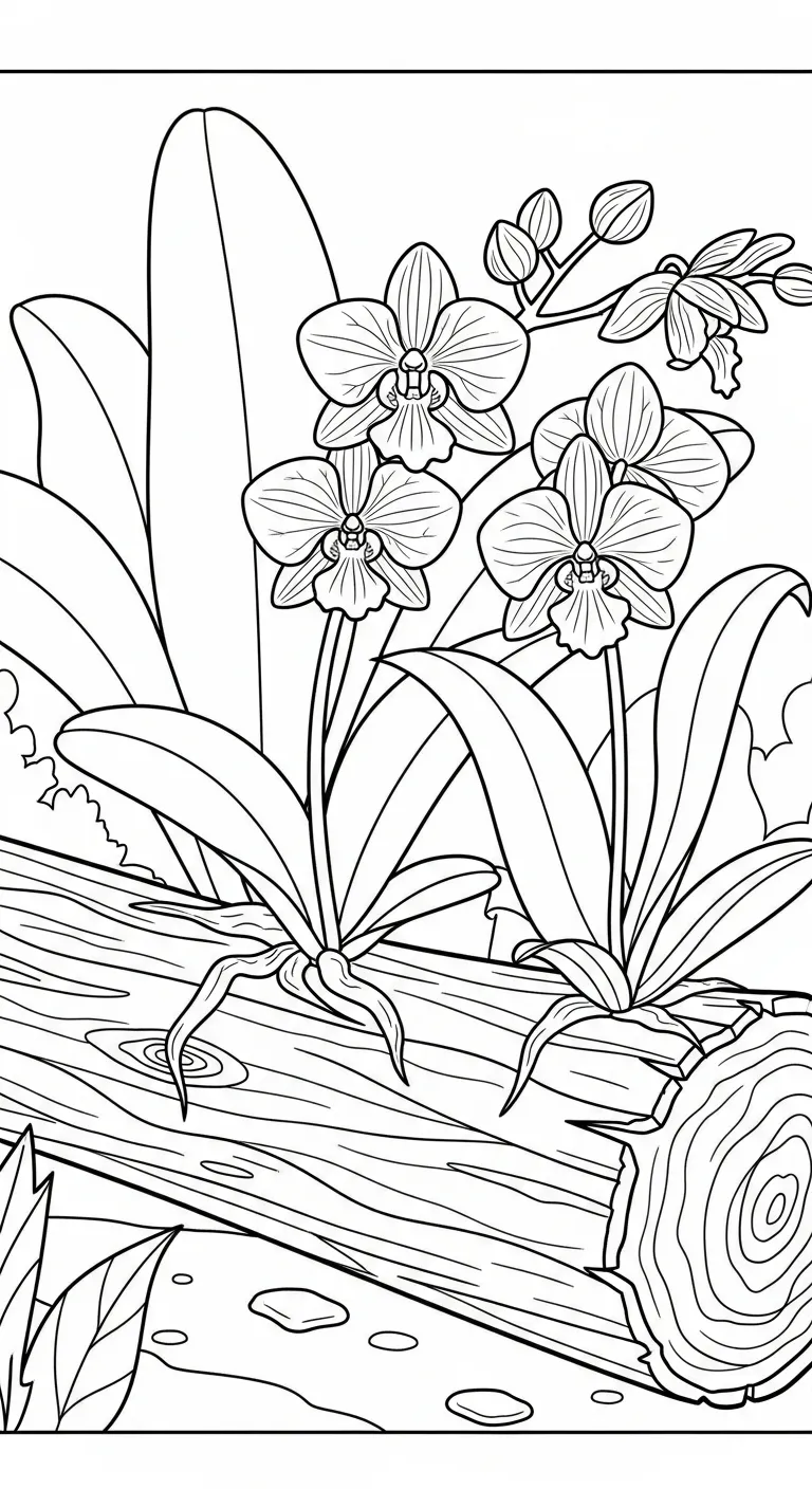 coloriage Orchidée pour enfant de 10 ans