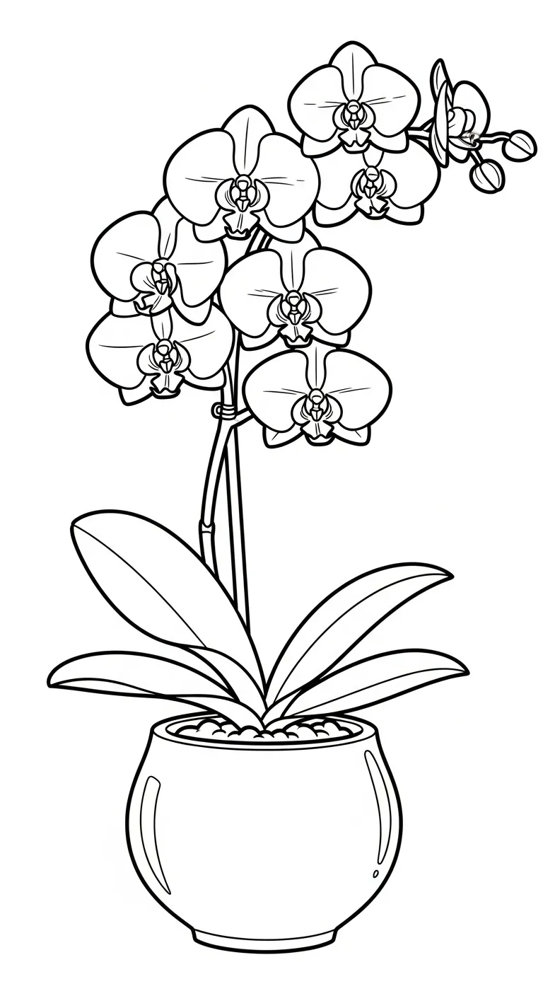 coloriage Orchidée à imprimer gratuit