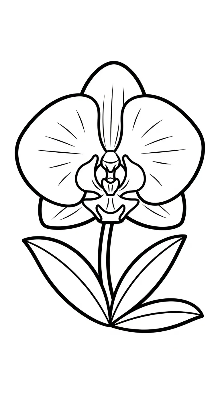 coloriage Orchidée à imprimer pour enfant de 6 ans