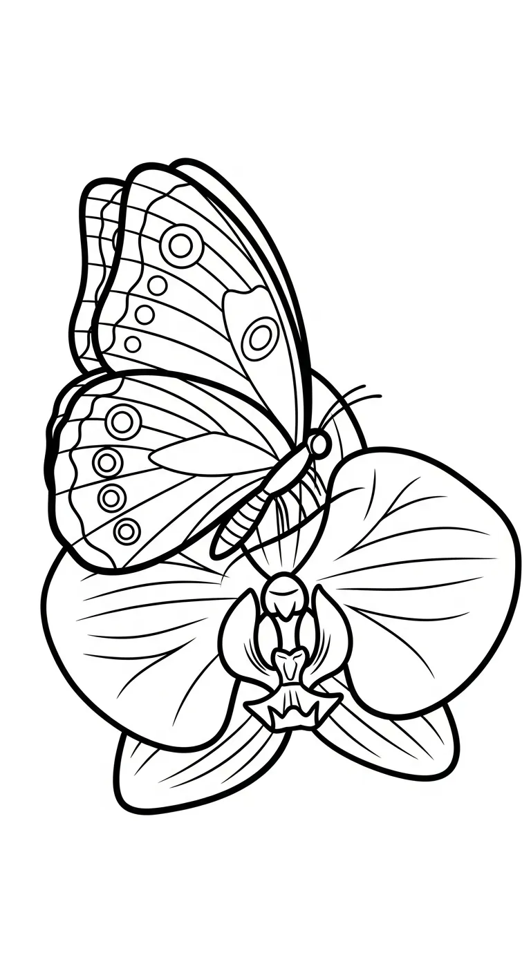 coloriage Orchidée pour enfant de 8 ans