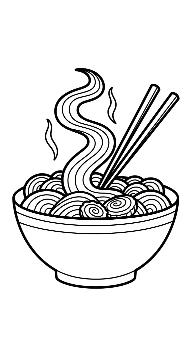 coloriage Rāmen et decoupage 1