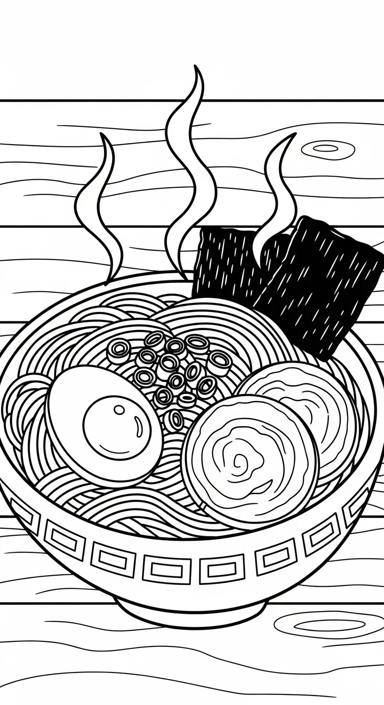 coloriage Rāmen a imprimer pour enfant de 4 ans