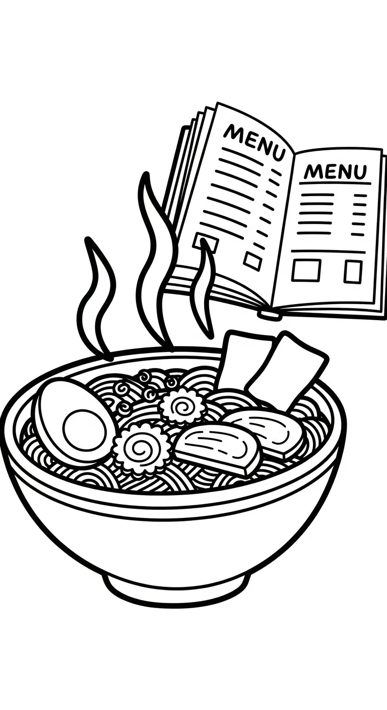 coloriage Rāmen pour enfant de 5 ans