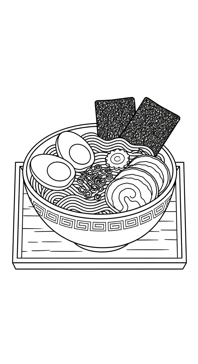 coloriage Rāmen pour enfant de 8 ans
