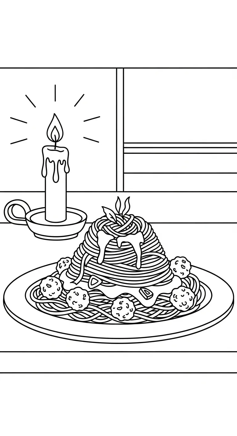 coloriage Spaghetti à imprimer a4