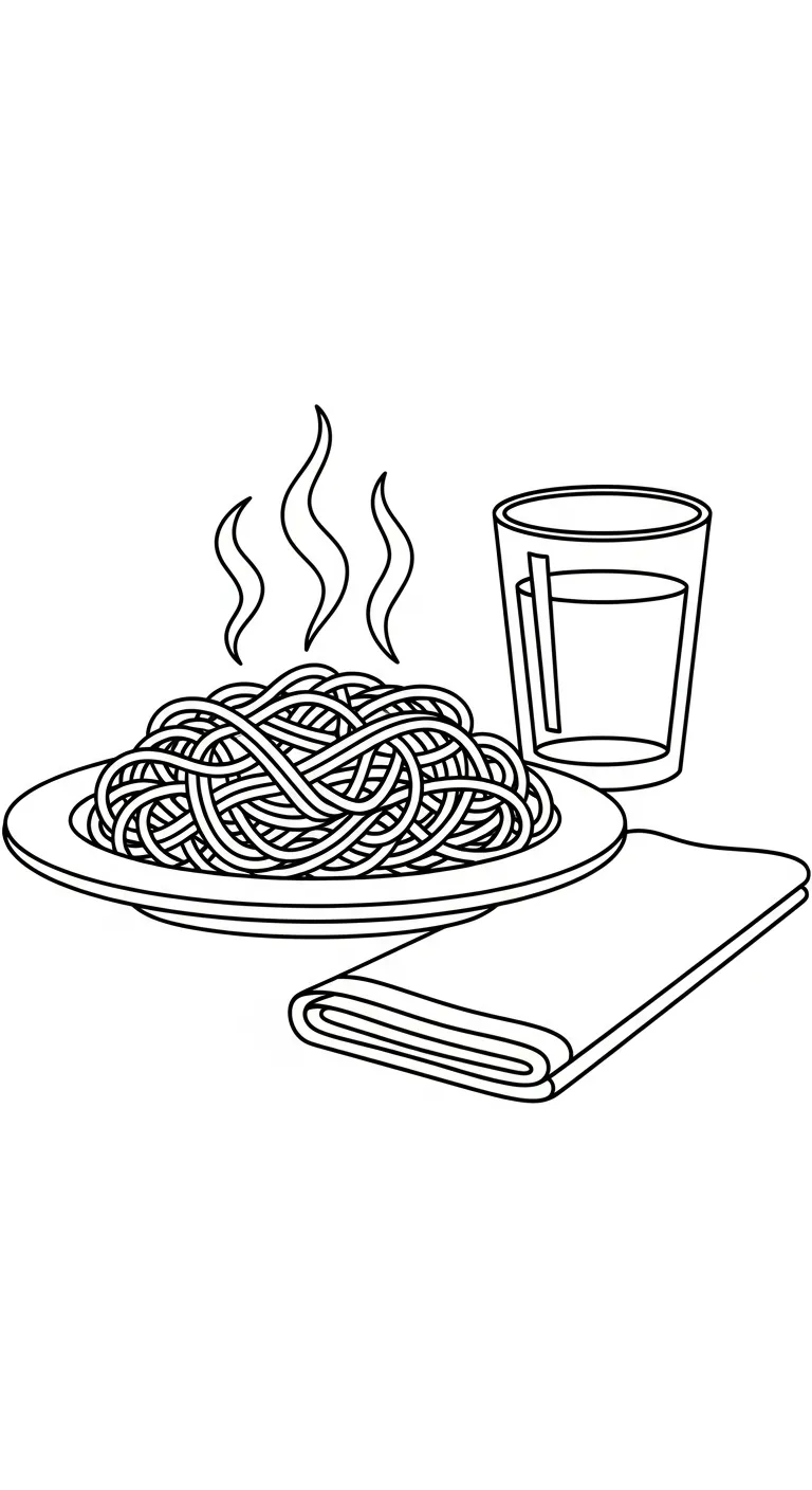 coloriage Spaghetti pour enfants