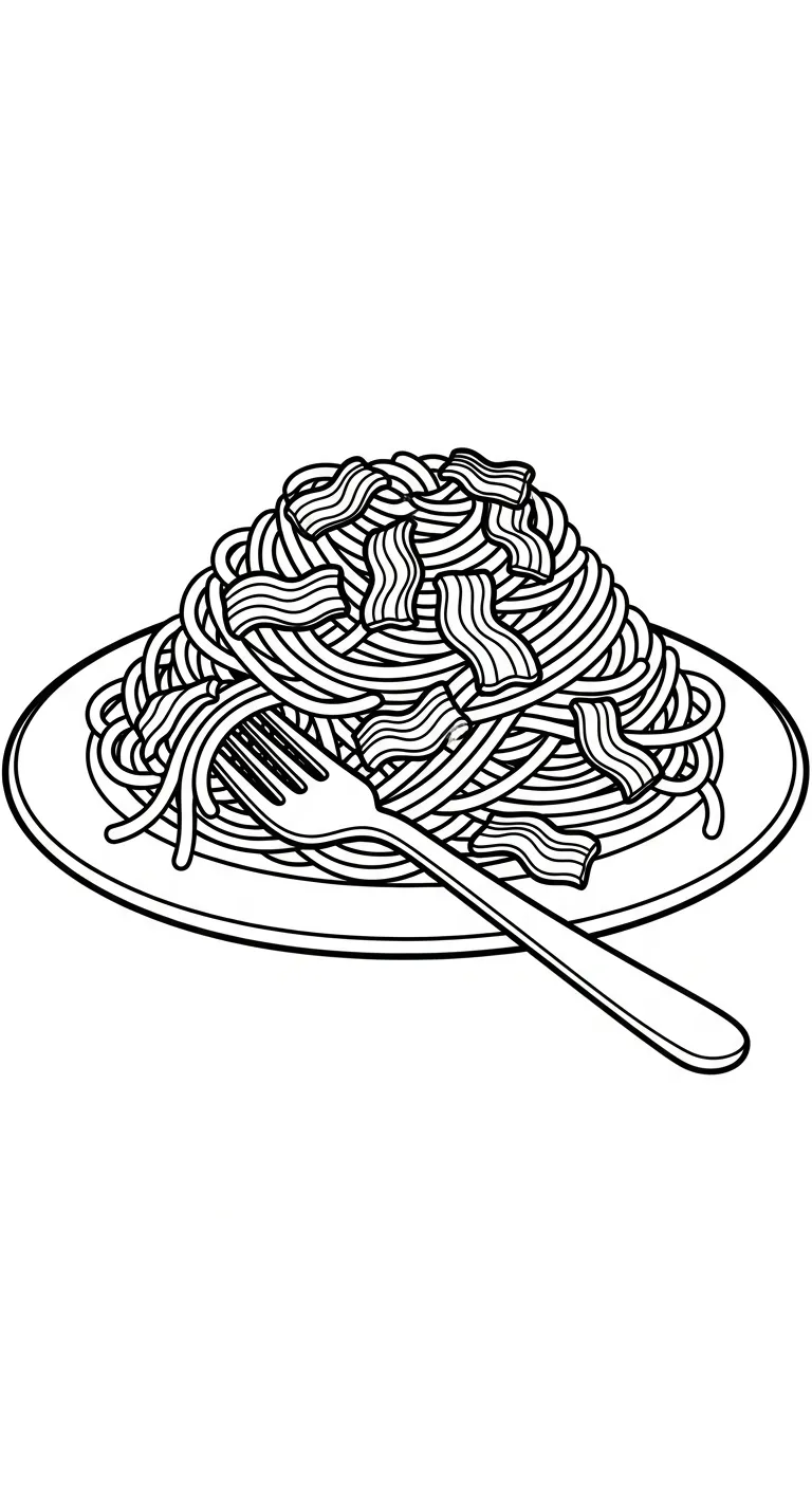coloriage Spaghetti de pour enfants