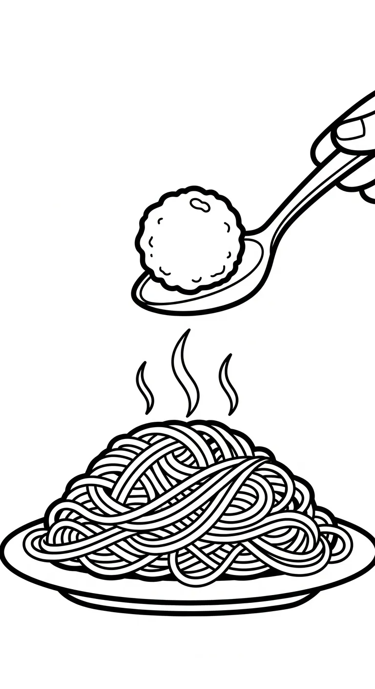coloriage Spaghetti pour enfant de 3 ans