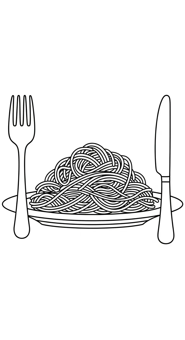 coloriage Spaghetti pour enfant à imprimer