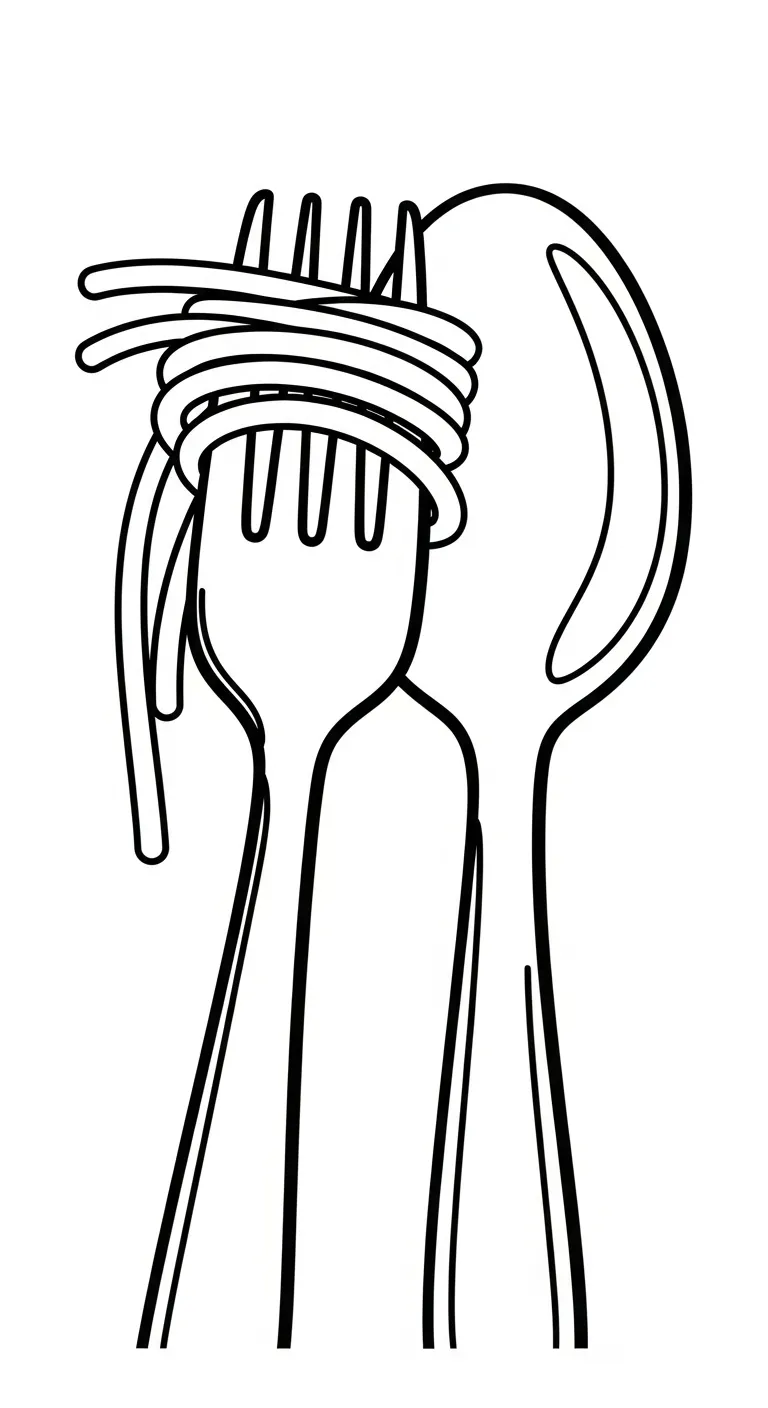 coloriage Spaghetti pour enfant a imprimer gratuit