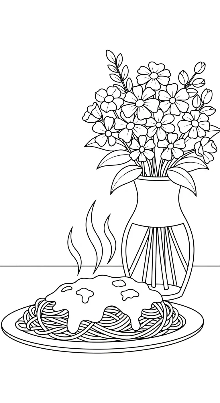 coloriage Spaghetti à imprimer pdf gratuit 1