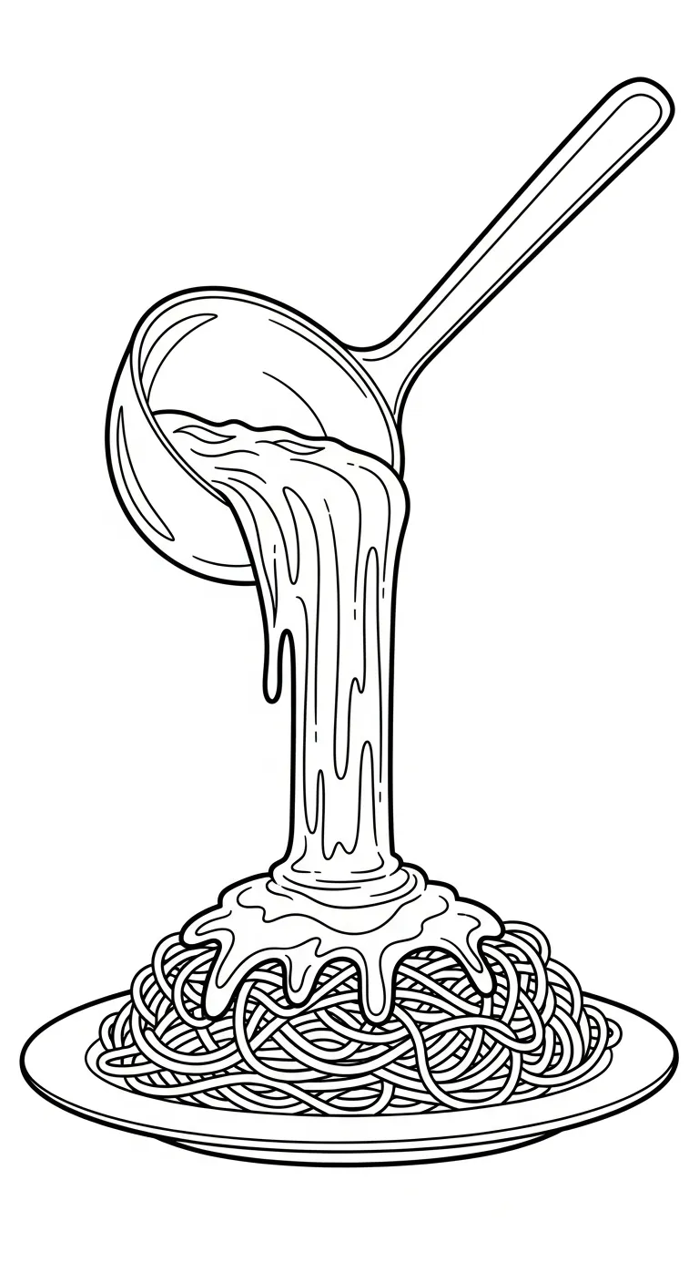 coloriage Spaghetti pour enfant de 6 ans