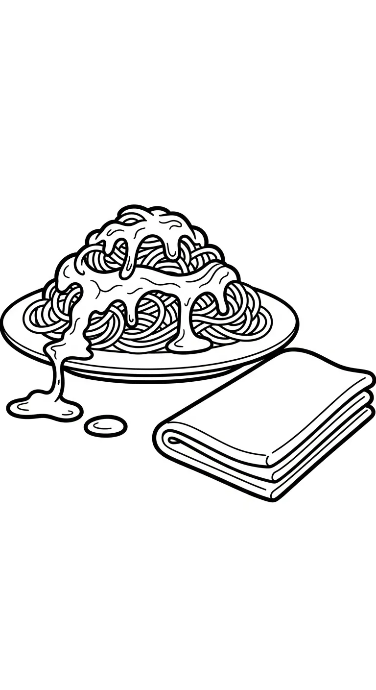 image de coloriage Spaghetti pour enfant