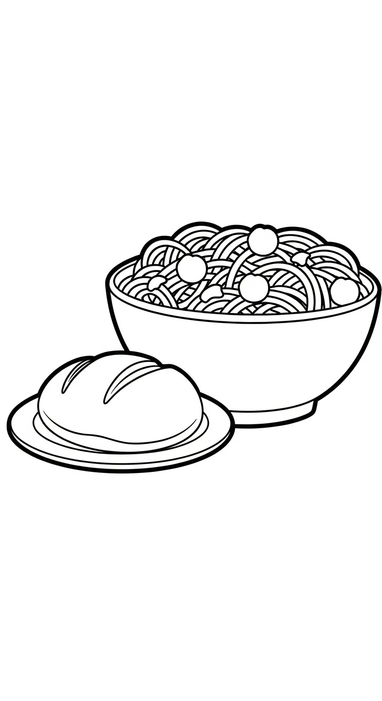 coloriage Spaghetti d'enfant a imprimer