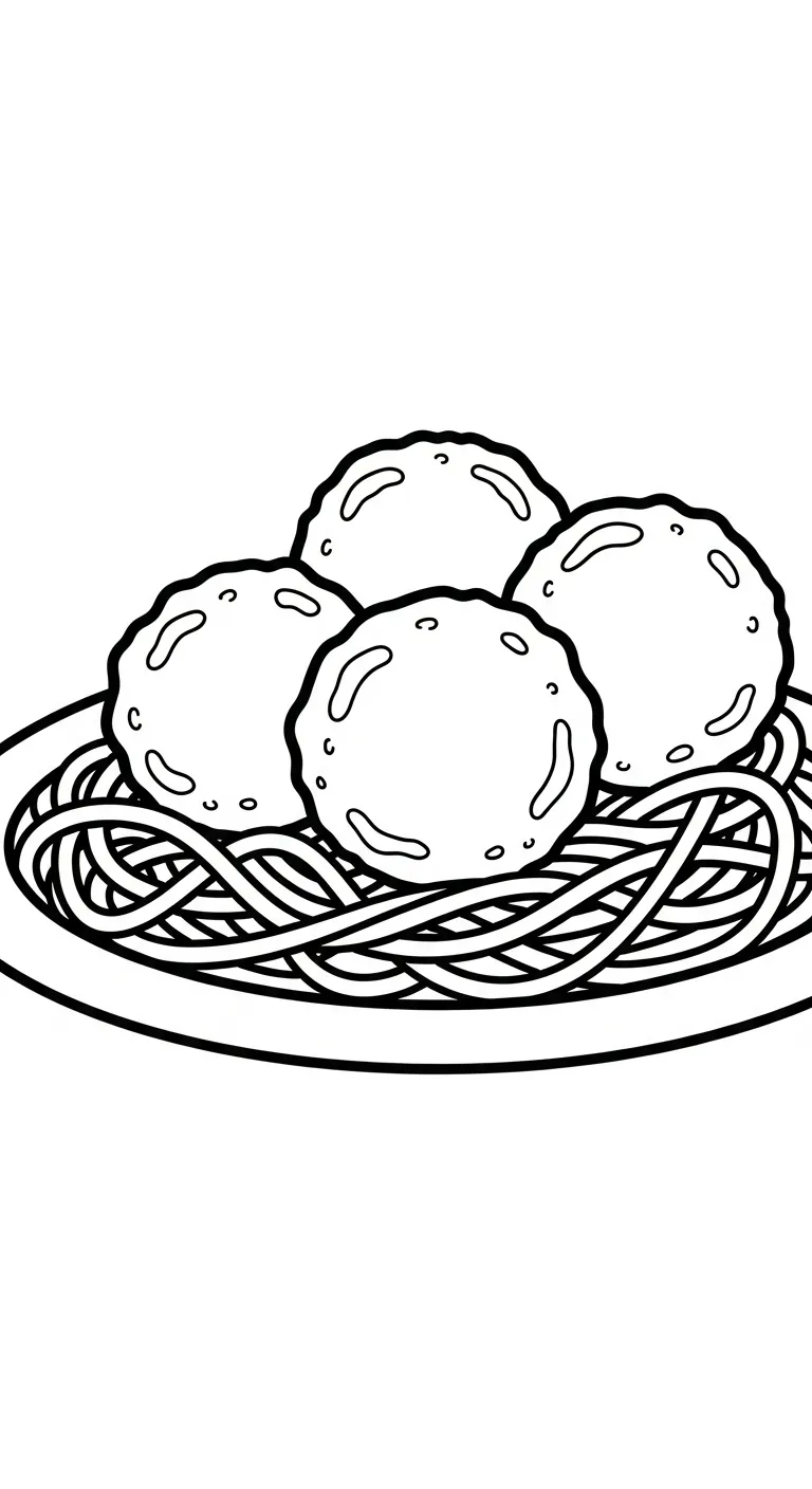 coloriage Spaghetti pour bebe a imprimer
