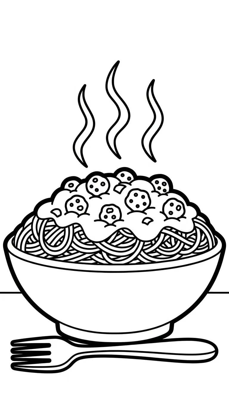 coloriage Spaghetti pour enfant de 2 ans