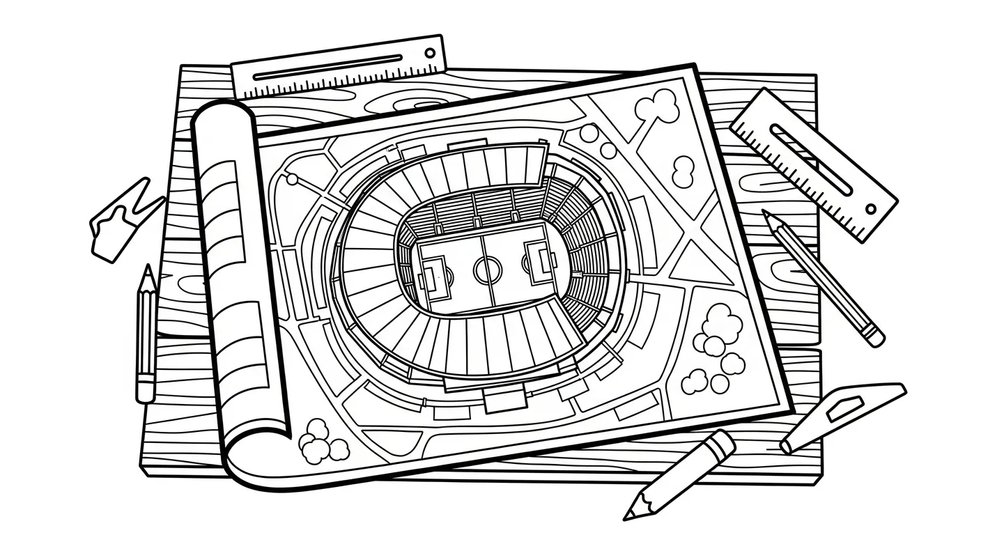 image pour coloriage Stade enfant 1