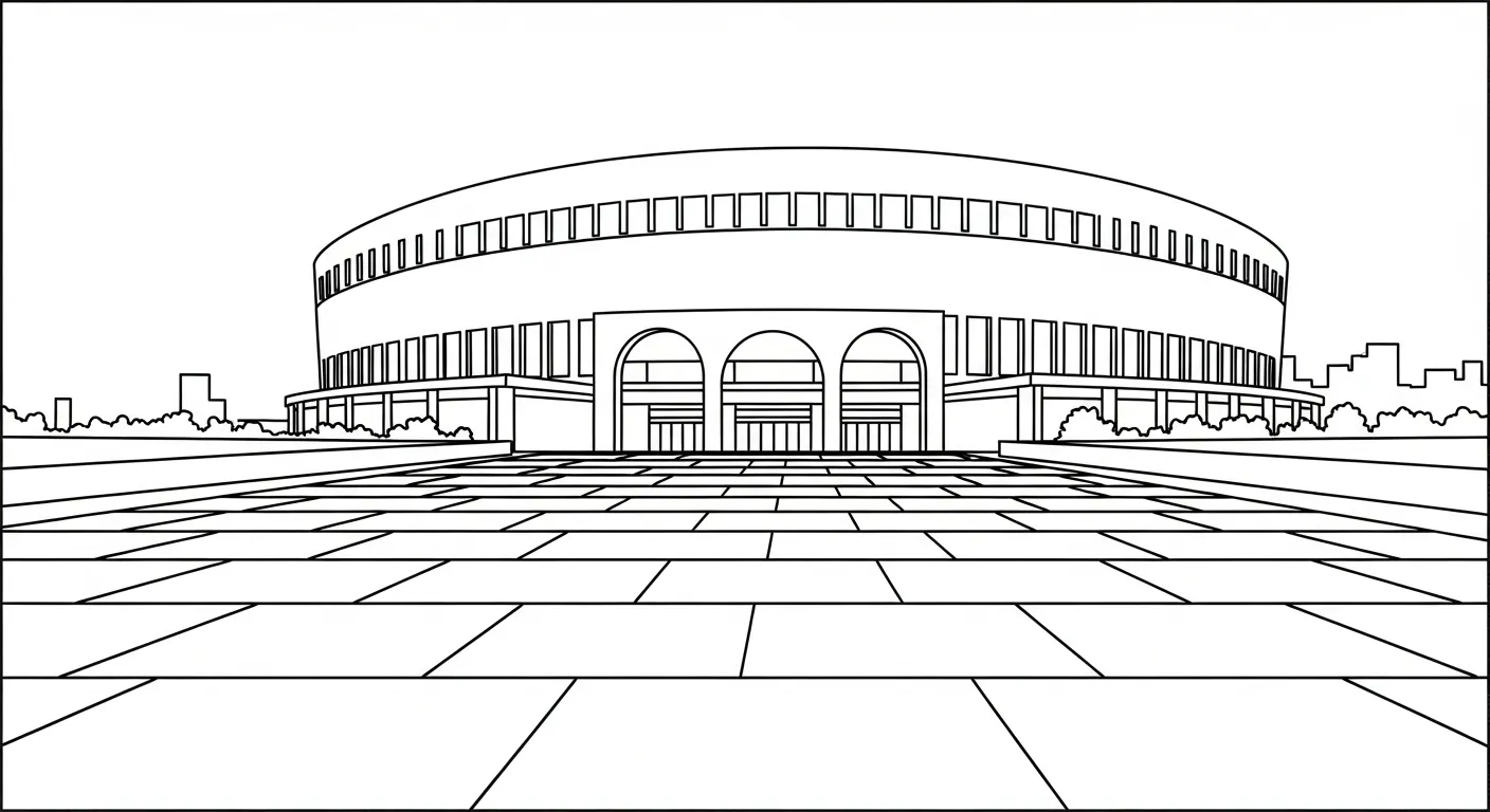 coloriage Stade et découpage à imprimer 1