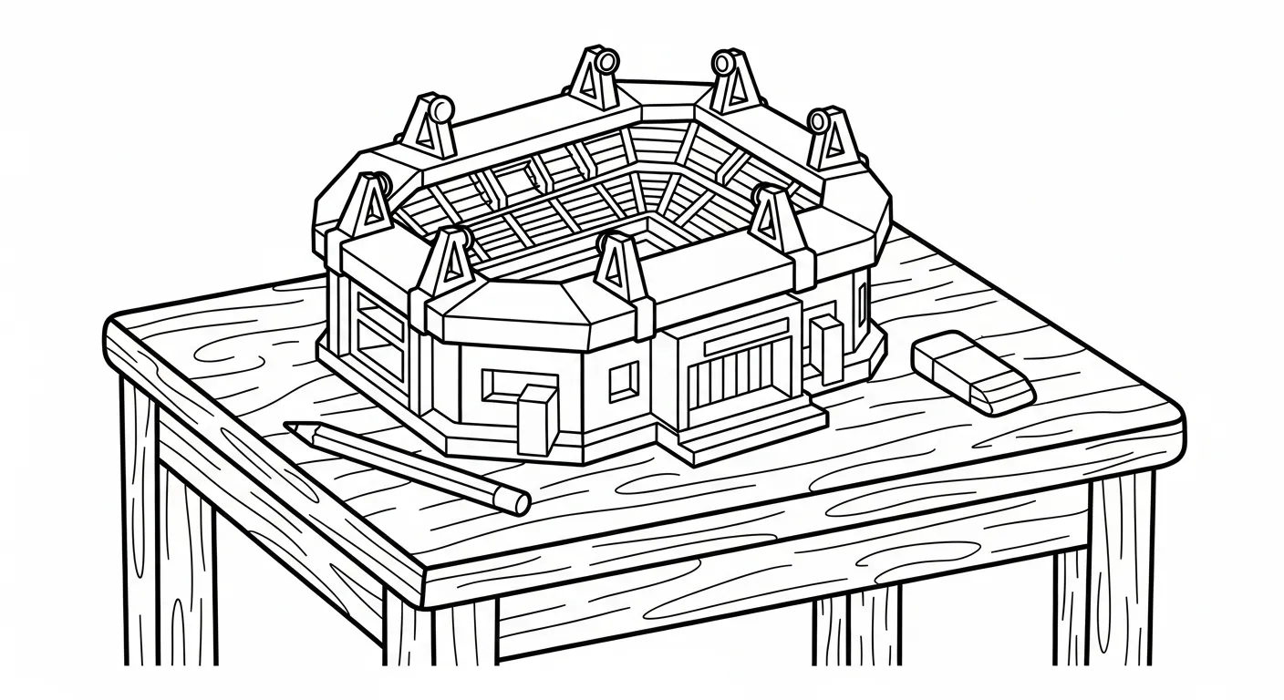 a imprimer coloriage Stade gratuit 1